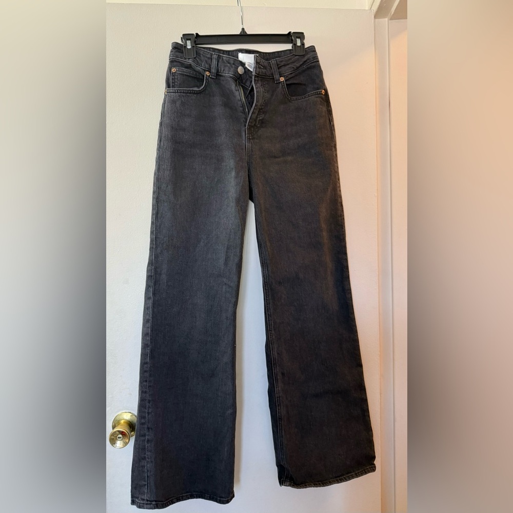Black wide leg jeans